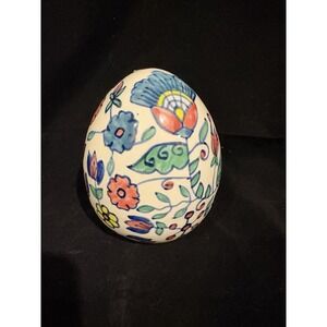 Flowered Decorative Easter Egg 6" Tall Ceramic Spring
